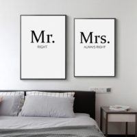 Wall art - Mr And Mrs 2 sets- Canvas Prints- Poster Prints - Image 4