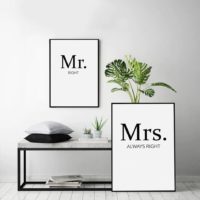 Wall art - Mr And Mrs 2 sets- Canvas Prints- Poster Prints - Image 3