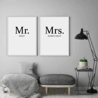 Wall art - Mr And Mrs 2 sets- Canvas Prints- Poster Prints - Image 2