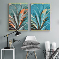 Wall art - Modern Botanical Leaves 2 sets- Canvas Prints- Poster Prints