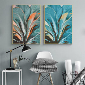 Wall art - Modern Botanical Leaves 2 sets- Canvas Prints- Poster Prints