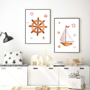 Wall art - Sailboat 2 sets- Canvas Prints- Poster Prints