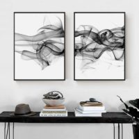 Wall art - Stylish Abstract Black 2 sets- Canvas Prints- Poster Prints - Image 2