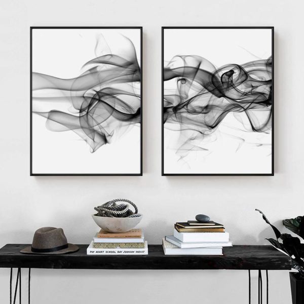 Wall art - Stylish Abstract Black 2 sets- Canvas Prints- Poster Prints - Image 2