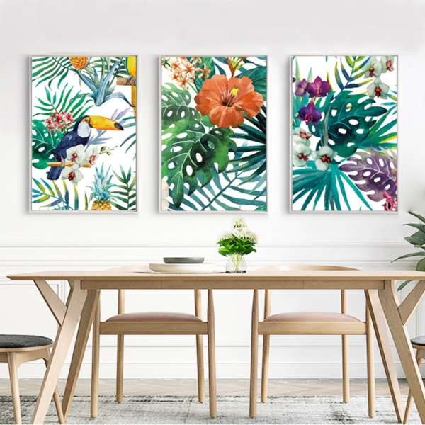 Wall Art prints -Tropical Flora & Fauna 3 sets - Poster Prints -Canvas Prints