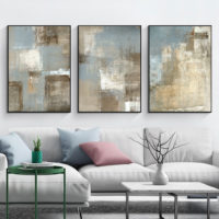 Wall Art prints - Vintage Grey and Beige 3 sets - Poster Prints -Canvas Prints - Image 2