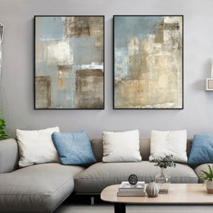 Wall art - Vintage Grey and Beige 2 sets- Canvas Prints- Poster Prints