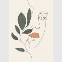 Wall art - Line Art Girl Face - Canvas Prints - Poster Prints - Image 3