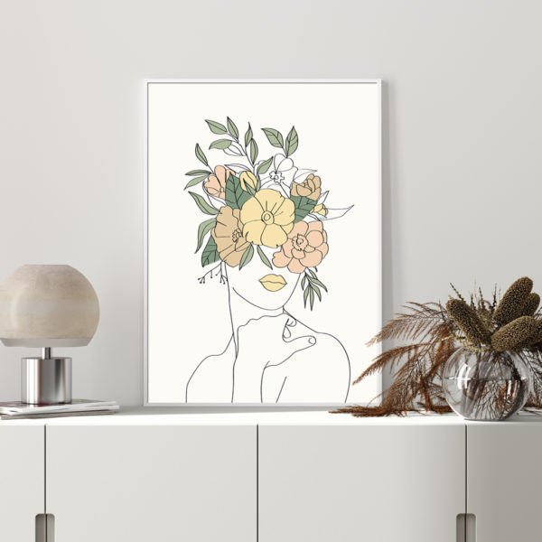 Wall art - Line Art Girl 2 sets- Canvas Prints- Poster Prints - Image 6