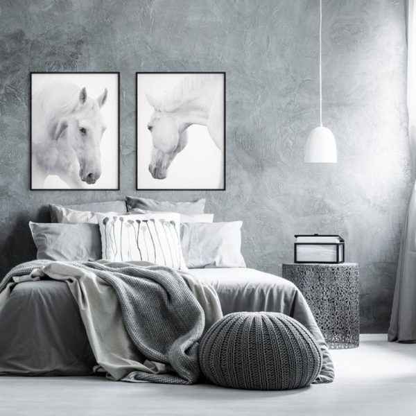 Wall art - White horses 2 sets- Canvas Prints- Poster Prints