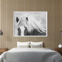 Wall art - Wild Horse Black White - Canvas Prints - Poster Prints - Image 2
