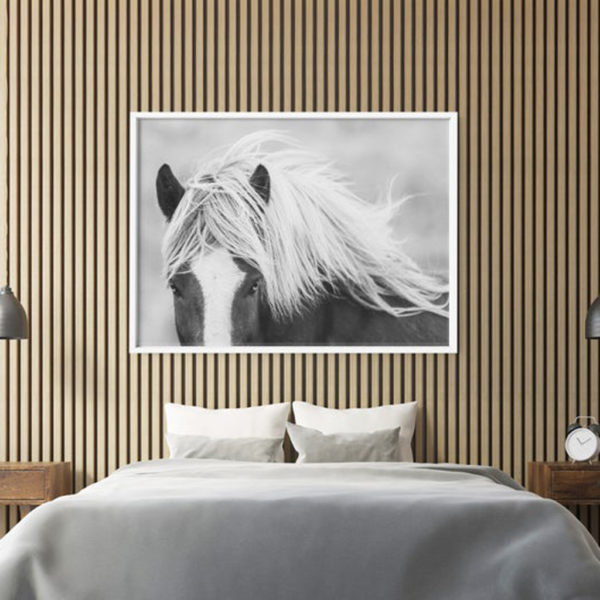 Wall art - Wild Horse Black White - Canvas Prints - Poster Prints - Image 2