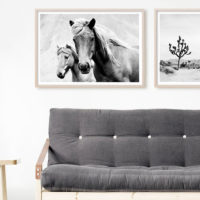 Wall art - Horses Black and White - Canvas Prints - Poster Prints - Image 2