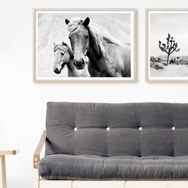 Wall art - Horses Black and White - Canvas Prints - Poster Prints - Image 2