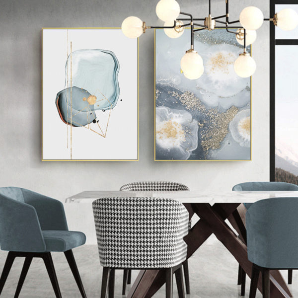 Wall Art -Marbled Light Grey 3 sets - Poster Prints -Canvas Prints - Image 2