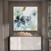 Wall Art - Light Blue Flowers American Style (2 sets)- Canvas Prints-Poster Prints - Image 3