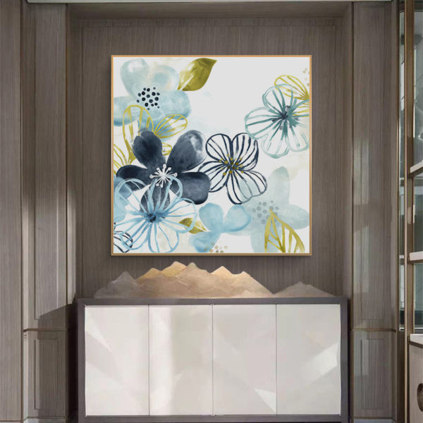Wall Art - Light Blue Flowers American Style (2 sets)- Canvas Prints-Poster Prints - Image 3