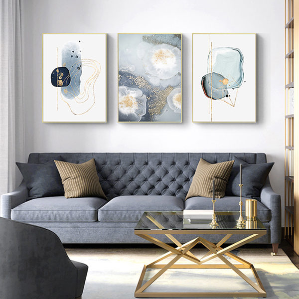 Wall Art -Marbled Light Grey 3 sets - Poster Prints -Canvas Prints - Image 3