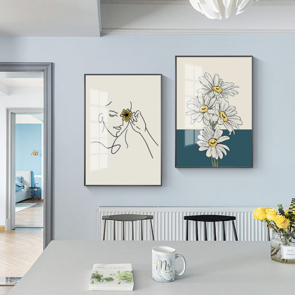 Wall art - Chrysanthemum Girl 2 sets- Canvas Prints- Poster Prints