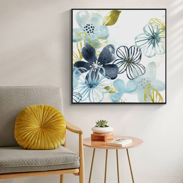 Wall Art - Light Blue Flowers American Style (2 sets)- Canvas Prints-Poster Prints - Image 4