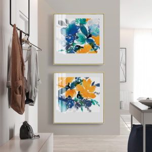 Wall Art - Blue And Yellow Dreams (2 sets)- Canvas Prints-Poster Prints