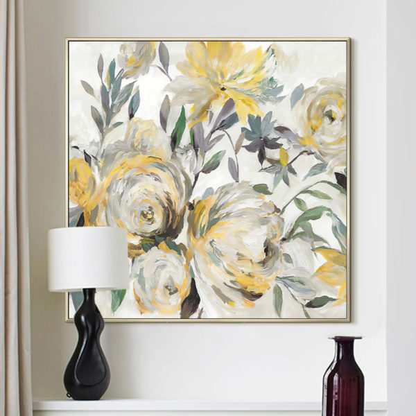 Wall Art - Light Yellow Flowers Watercolor Style - Canvas Prints-Poster Prints
