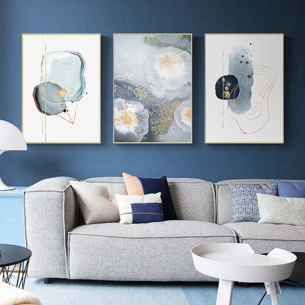Wall Art -Marbled Light Grey 3 sets - Poster Prints -Canvas Prints