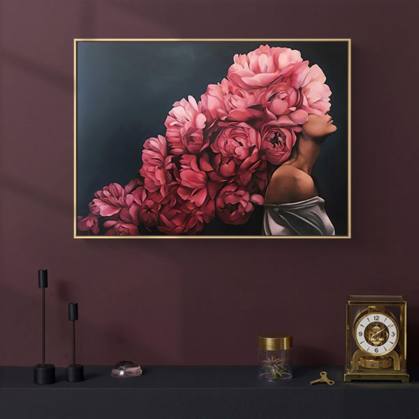 Wall art - Woman with Roses Hair - Canvas Prints - Poster Prints