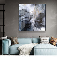 Wall Art - Marbled Black Grey - Canvas Prints-Poster Prints - Image 3