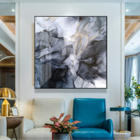 Wall Art - Marbled Black Grey - Canvas Prints-Poster Prints - Image 4