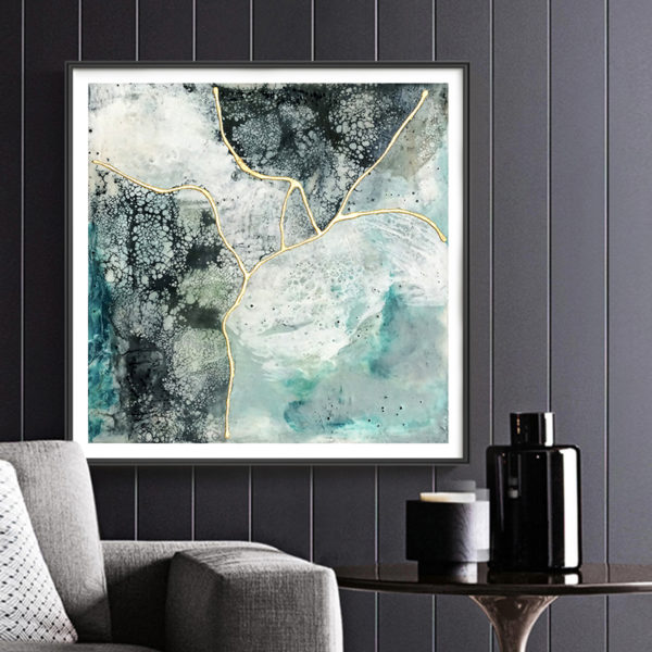 Wall Art - Marbled Green (2 sets)- Canvas Prints-Poster Prints - Image 4