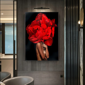 Wall art - Girl with Roses - Canvas Prints - Poster Prints