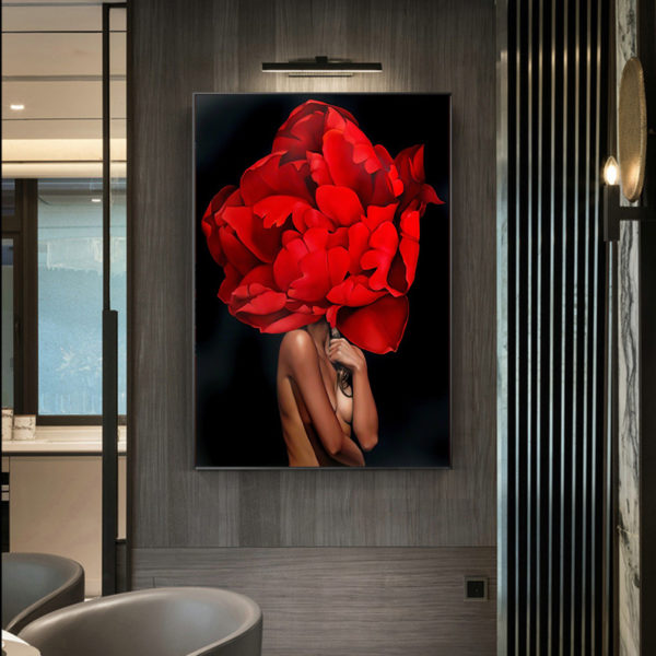 Wall art - Girl with Roses - Canvas Prints - Poster Prints