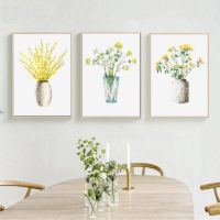 Wall Art -Yellow Flowers In Vases 3 sets - Poster Prints -Canvas Prints - Image 2
