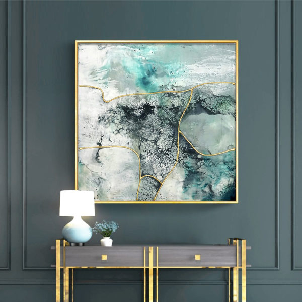 Wall Art - Marbled Green (2 sets)- Canvas Prints-Poster Prints - Image 5