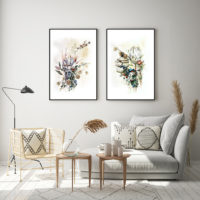 Wall art - Berries And Protea 2 sets- Canvas Prints- Poster Prints