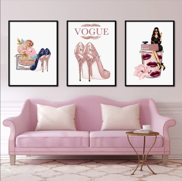 Wall Art -Vogue Girl 3 sets - Poster Prints -Canvas Prints