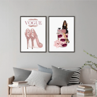 Wall art - Vogue Girl 2 sets B- Canvas Prints- Poster Prints