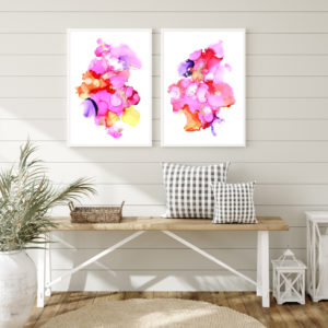 Wall art - Color Party 2 sets- Canvas Prints- Poster Prints