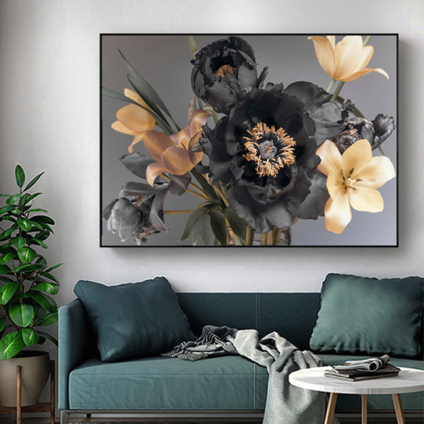 Wall Art - Blossom In Grey Background - Canvas Prints - Poster Prints