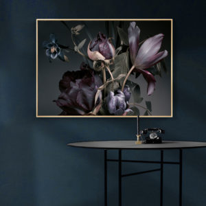 Wall Art - Floral In Grey Background - Canvas Prints - Poster Prints