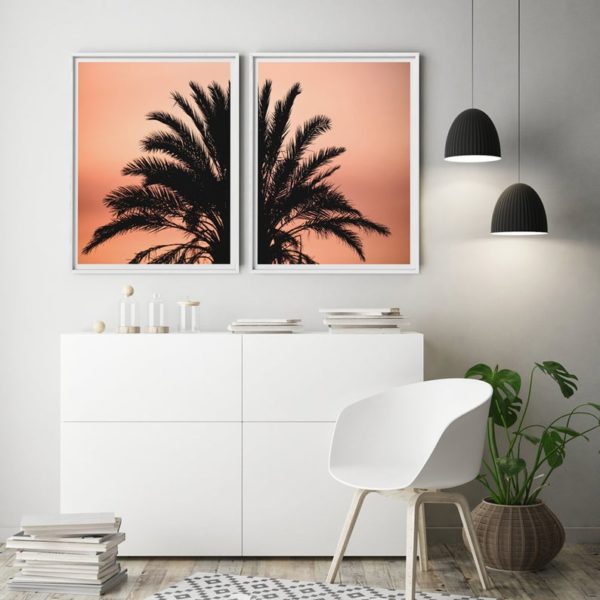Wall art - Black Palm 2 sets- Canvas Prints- Poster Prints - Image 3