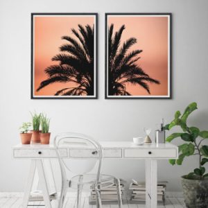 Wall art - Black Palm 2 sets- Canvas Prints- Poster Prints