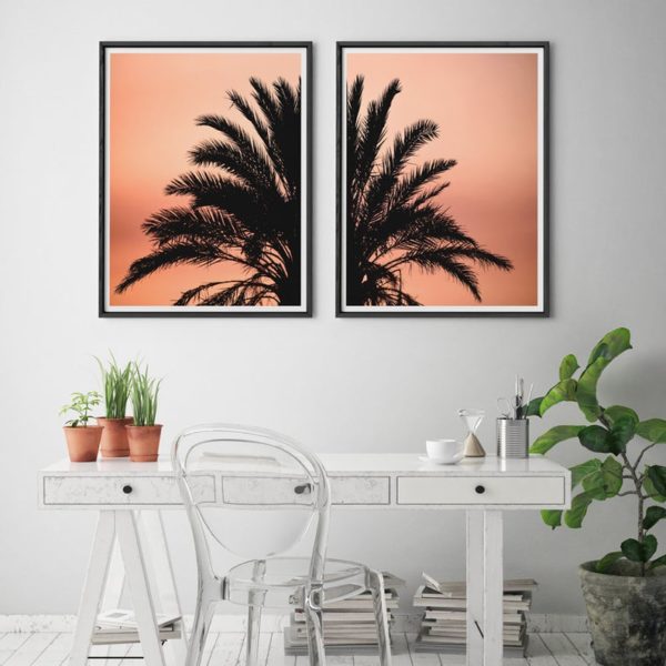 Wall art - Black Palm 2 sets- Canvas Prints- Poster Prints