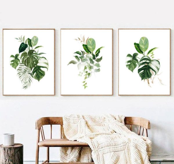 Wall Art - Monstera Leaves 3 sets - Poster Prints -Canvas Prints
