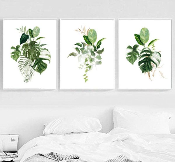 Wall Art - Monstera Leaves 3 sets - Poster Prints -Canvas Prints - Image 2