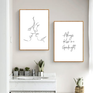 Wall art - Always Kiss 2 sets - Canvas Prints- Poster Prints