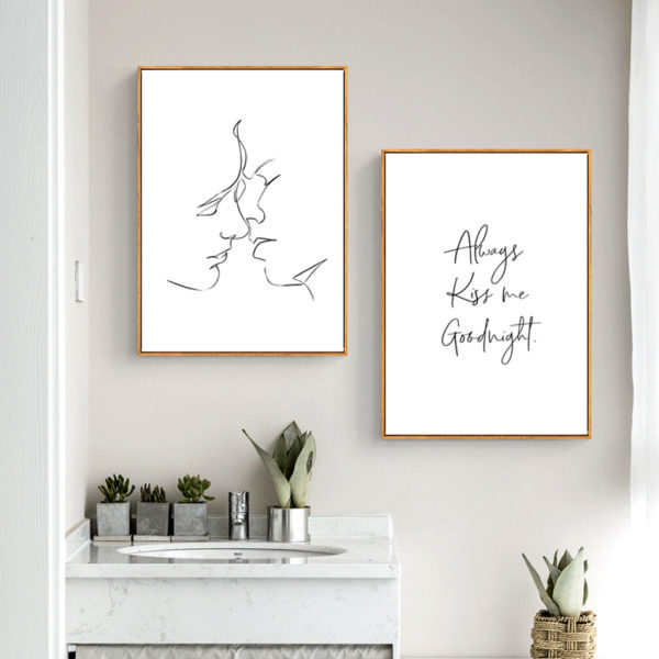Wall art - Always Kiss 2 sets - Canvas Prints- Poster Prints