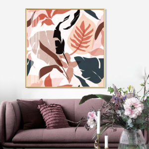 Wall Art -Abstract Leaves A - Canvas Prints - Poster Prints
