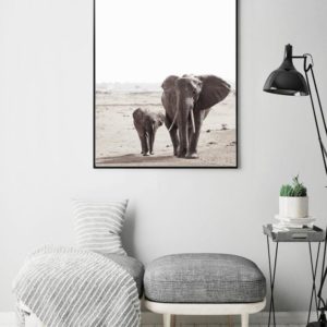 Wall Art - African Elephants - Canvas Print - Poster Print